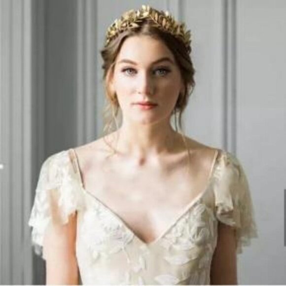 NEW Gold Leaf Grecian Tiara Crown Ethereal Bridal Bride Wedding Costume